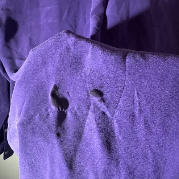 Two by Vince Camuto 100% Silk Button-Up Shirt in Purple - Picture 6 of 6